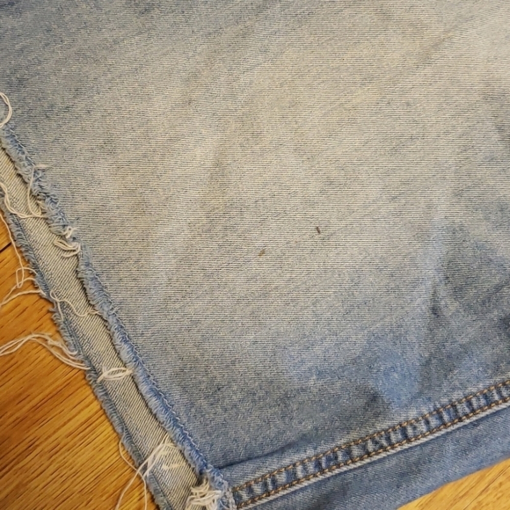 Plus distressed raw hem denim bermuda shorts 18W